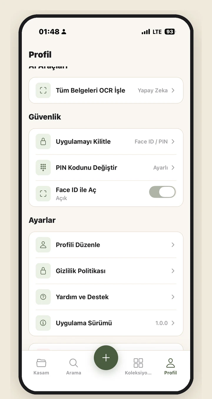 Güvenlik ve kilit ekranı